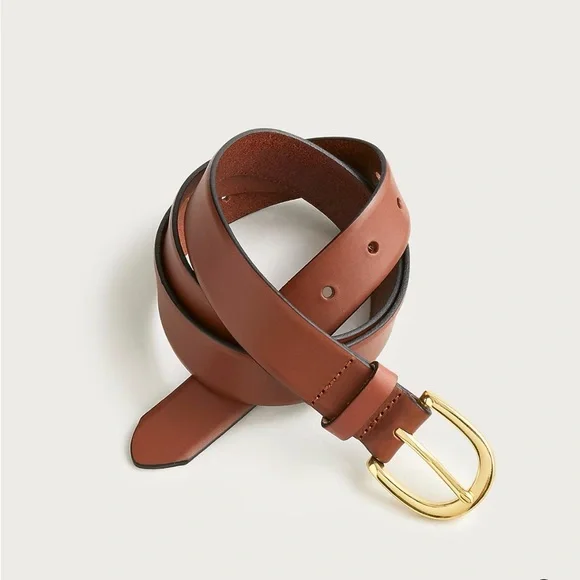 J. Crew Classic Belt Italian Leather Dark Nutmeg - Picture 2 of 6
